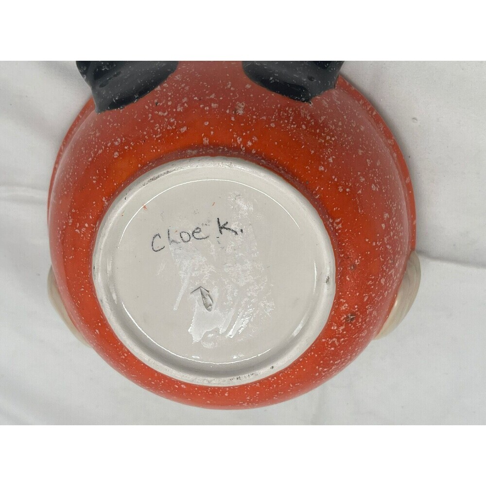 Cloe K Halloween Witch Candy Dish Bowl Ceramic Orange Green Black RARE - Picture 14 of 16